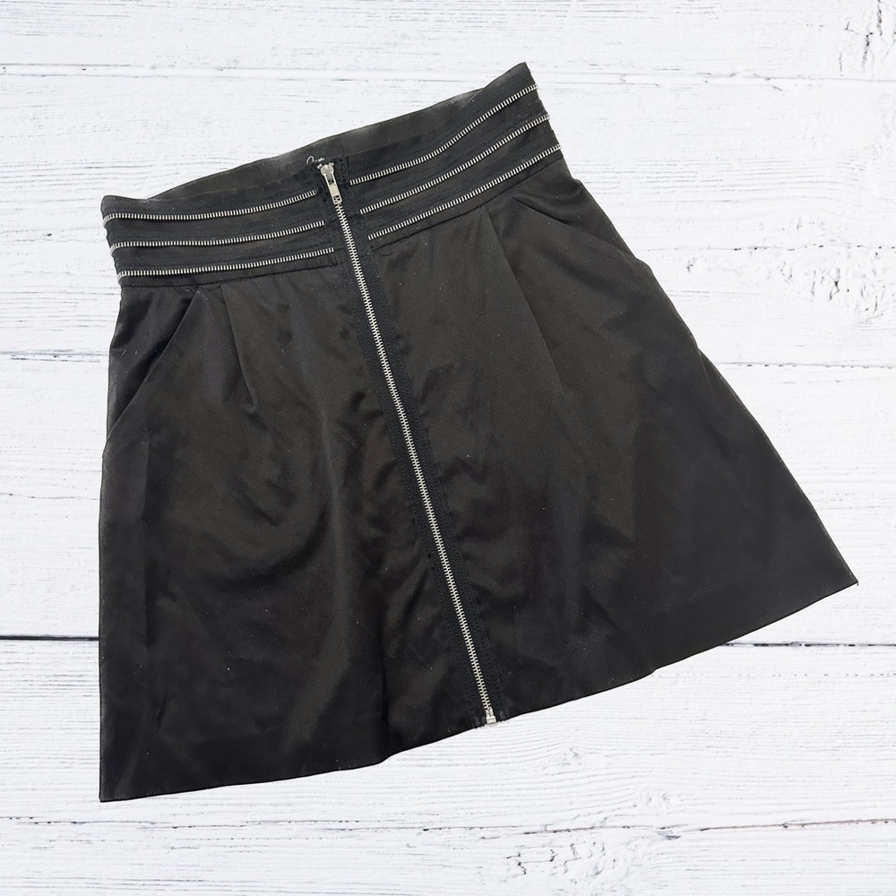 Aqua Black Zipper Mini Skirt (with pockets!)